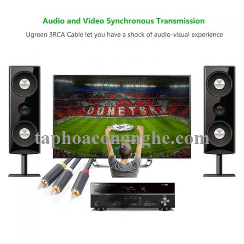 Ugreen 10526 3M màu Đen Cáp âm thanh Bông sen 3 ra 3 dương AV105 30010526